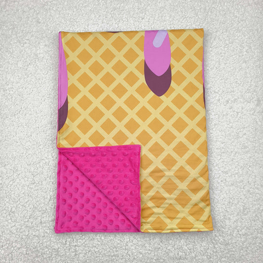 Baby Kids Pink Ice Cream Drips Team Blankets