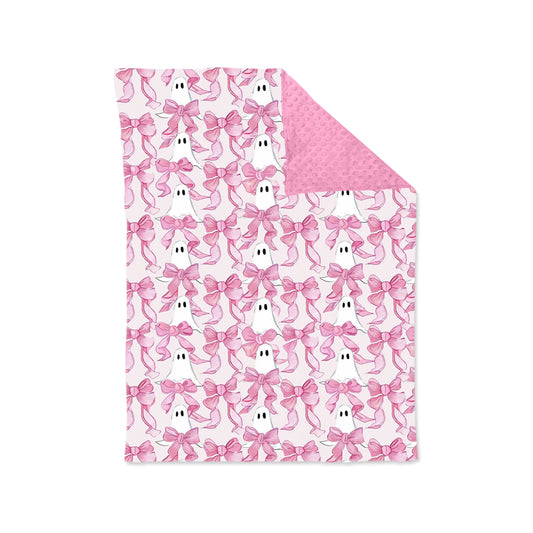 Baby Kids Pink Bows Ghosts Plaid Blankets Preorder