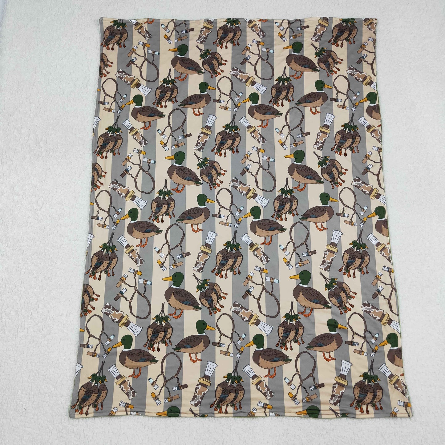 USA Shop Baby Kids Ducks Stripe Hunting Minky Blankets