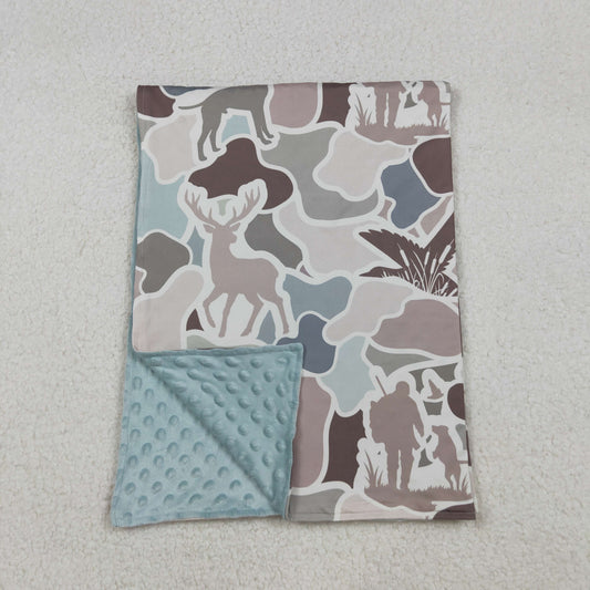 USA Shop Baby Kids Southern Camo Deer Dogs Ducks Hunting Little Buddy Minky Blankets