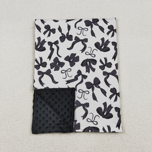 USA Shop Baby Girls Black Bows Plaid Minky Blankets