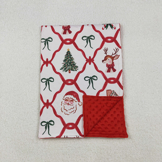 Baby Kids Deer Santa Candy Cane Christmas Blankets