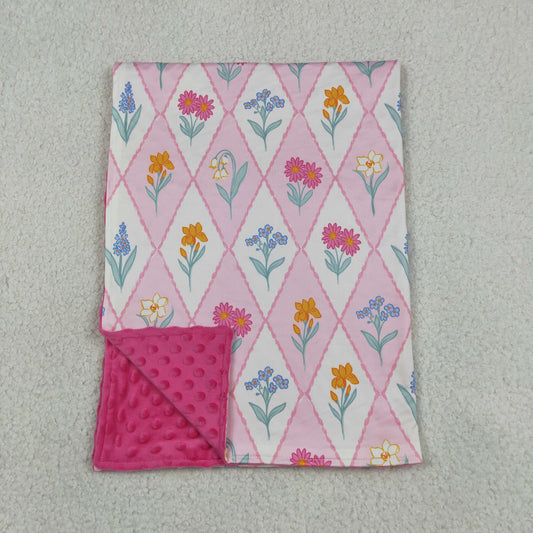Baby Kids Colorful Flowers Checked Blankets