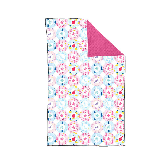 Baby Kids Princess Snowflakes Checked Blankets Preorder