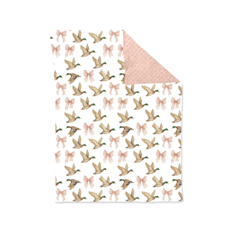 Preorder moq 5 Baby Kids Pink Bows Ducks Blankets
