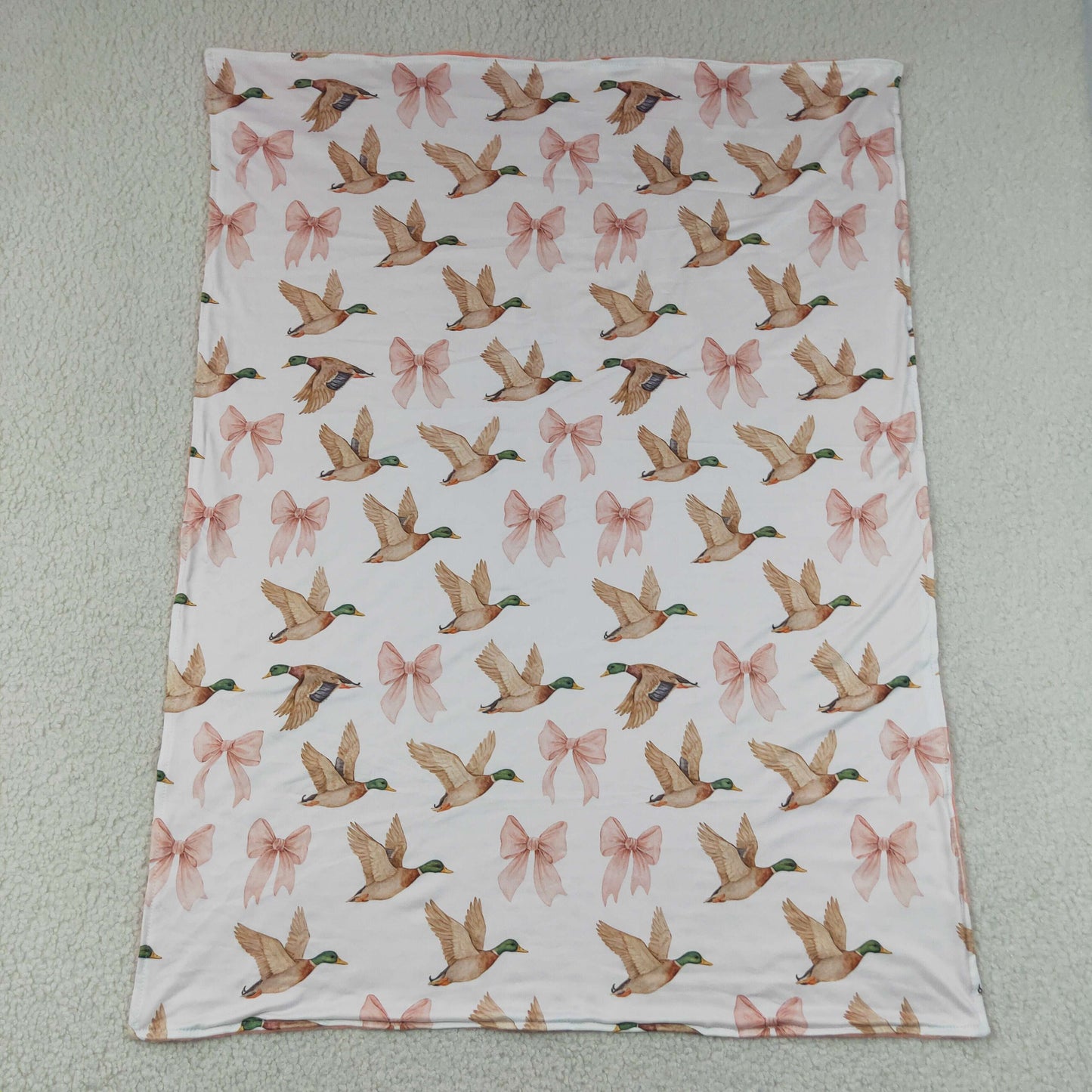 Baby Girls Pink Bows Ducks Blankets