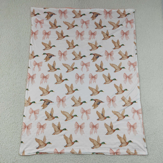 Baby Girls Pink Bows Ducks Blankets