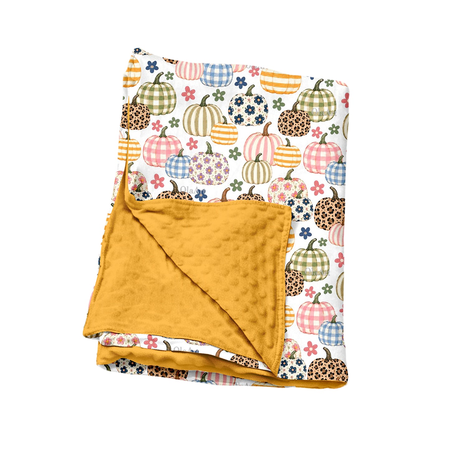 Preorder moq 5 Baby Girls Flowers Pumpkins Fall Blankets