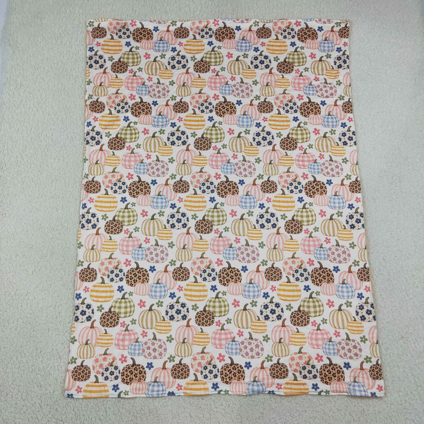 Baby Girls Flowers Pumpkins Fall Blankets