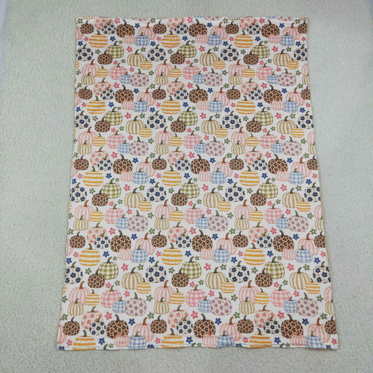 Baby Girls Flowers Pumpkins Fall Blankets