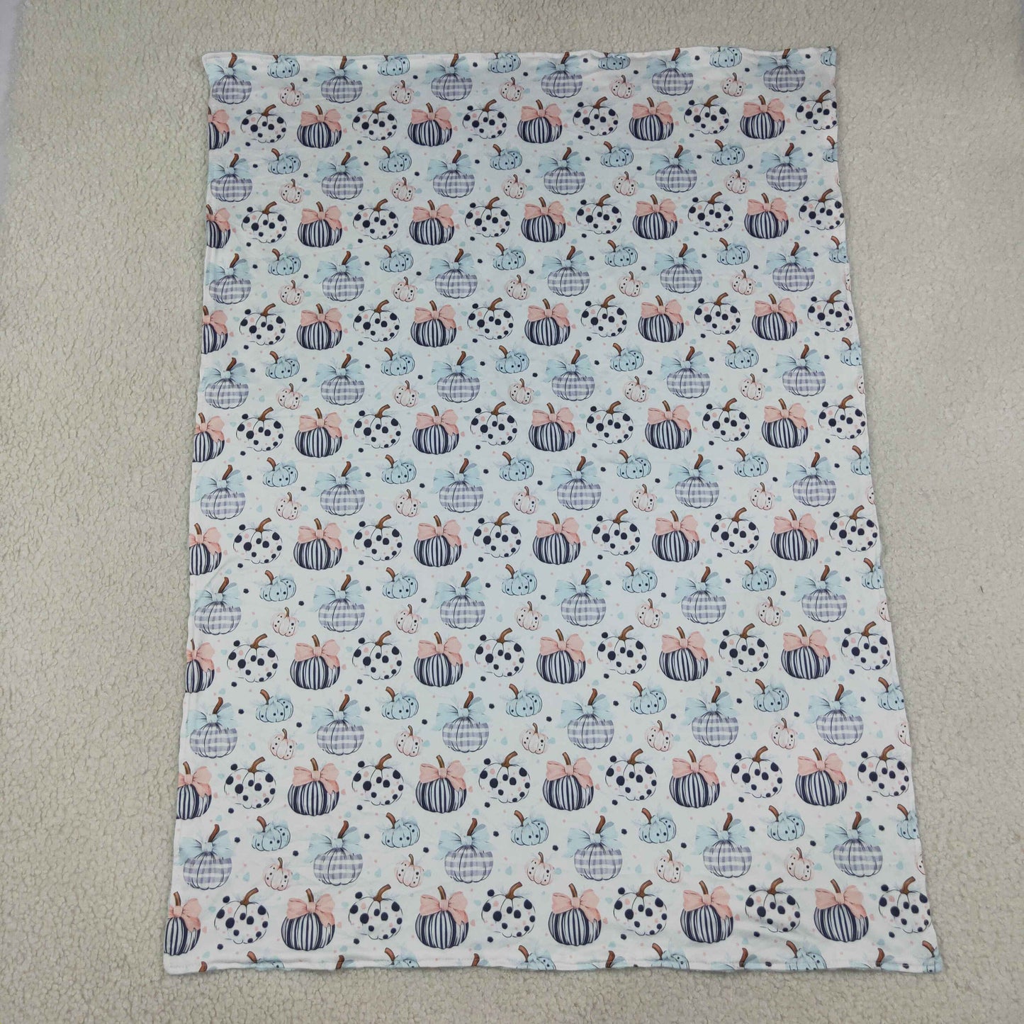 Baby Girls Bows Pumpkins Fall Blankets