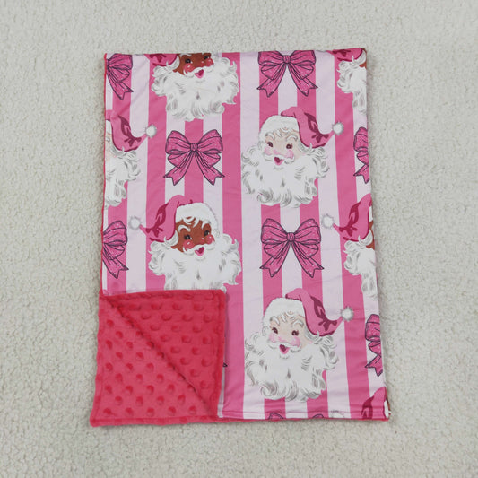 Baby Girls Pink Stripe Bows Santa Christmas Blankets