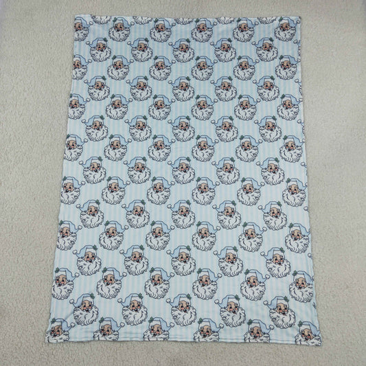 Baby Boys Blue Stripe Santa Christmas Blankets