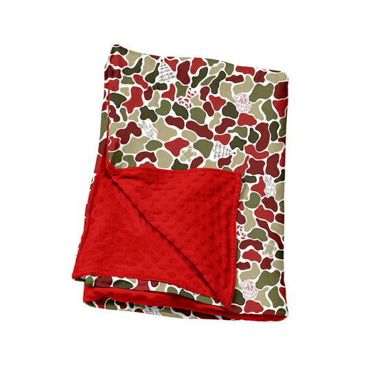 Preorder moq 5 Baby Boys Deer Candy Cane Camo Christmas Blankets