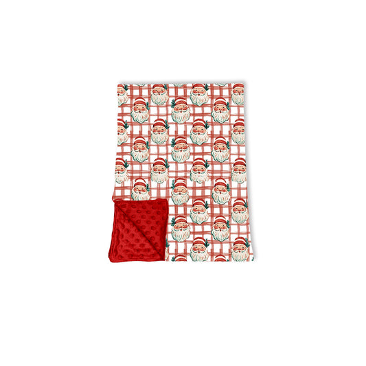 Preorder moq 5 Baby Girls Red Checked Santa Christmas Blankets