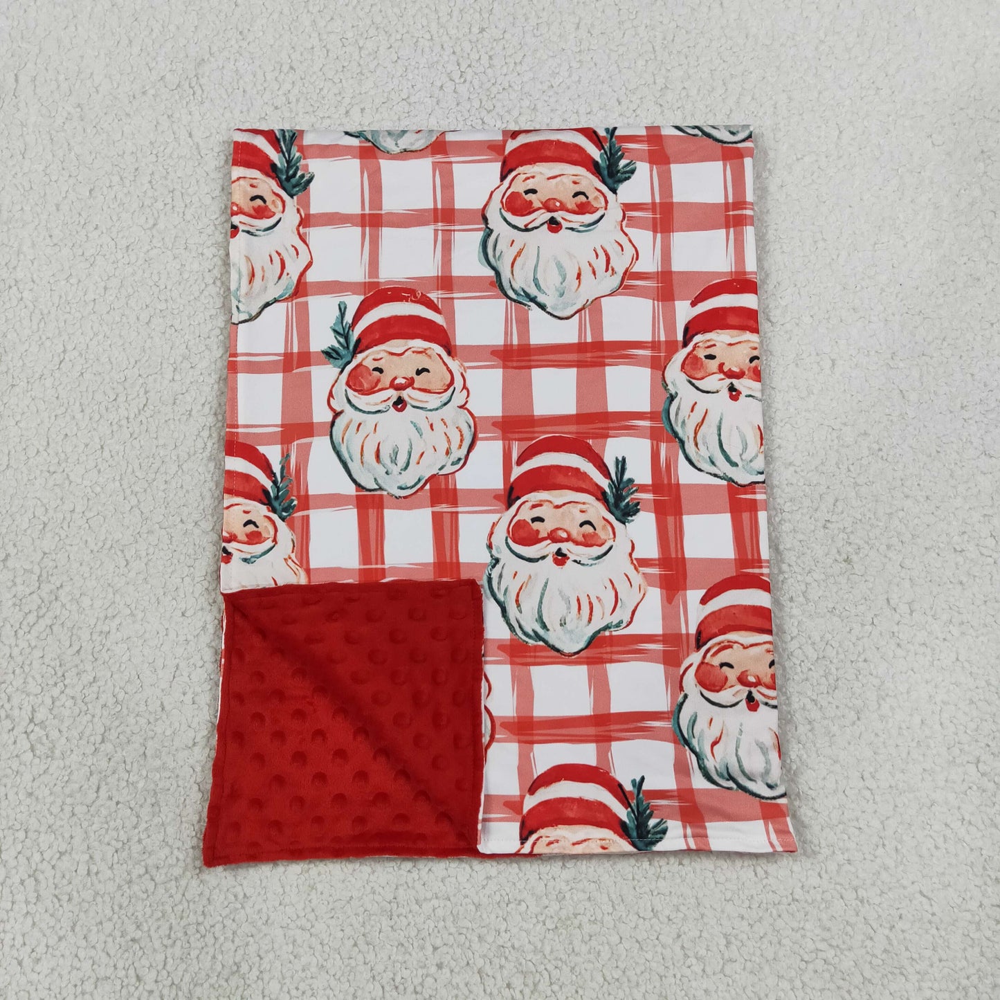 Baby Girls Red Checked Santa Christmas Blankets