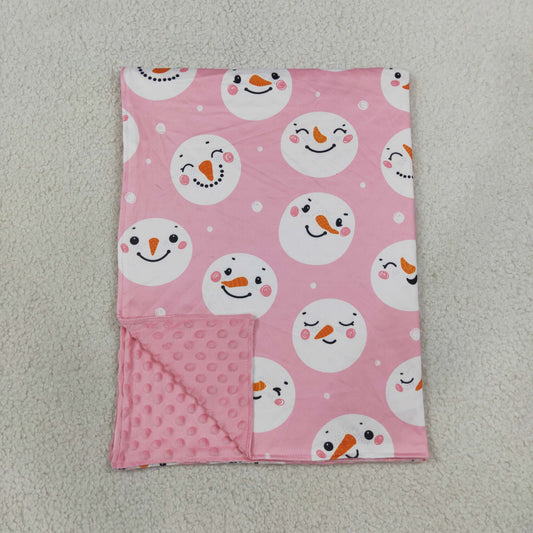 Sibling Baby Girls Pink Snowmen Christmas Pajamas Sets Zip Romper Blanked