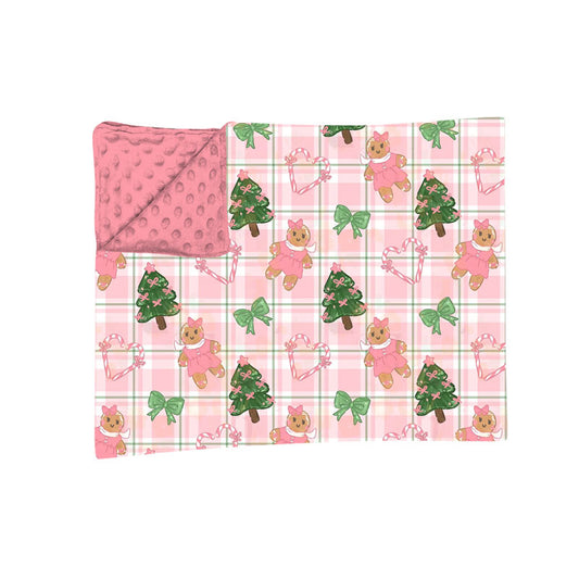 Preorder moq 5 Baby Girls Bows Trees Gingerbread Christmas Blankets