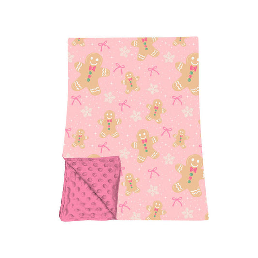 Preorder moq 5 Baby Girls Bows Snowflakes Gingerbread Christmas Blankets