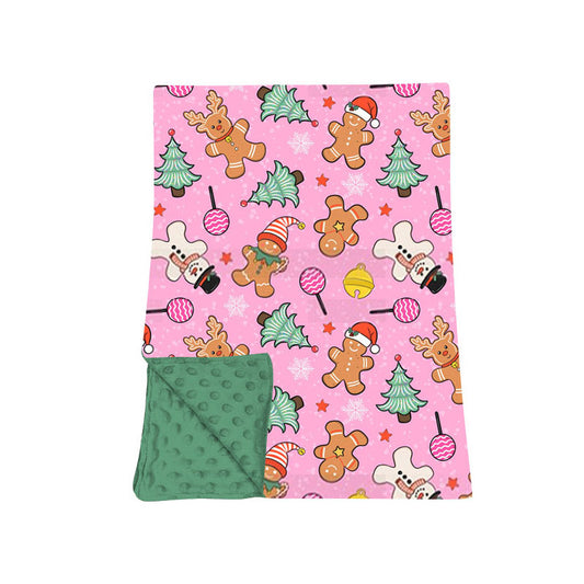 Preorder moq 5 Baby Girls Trees Snowmen Gingerbread Christmas Blankets