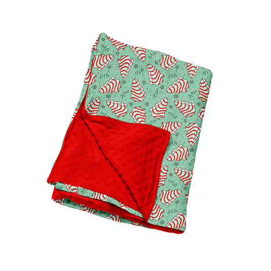 Preorder moq 5 Baby Girls Candy Cane Trees Snowflakes Christmas Blankets