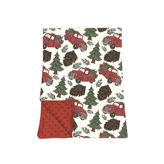 Preorder moq 5 Baby Girls Trees Trucks Christmas Blankets