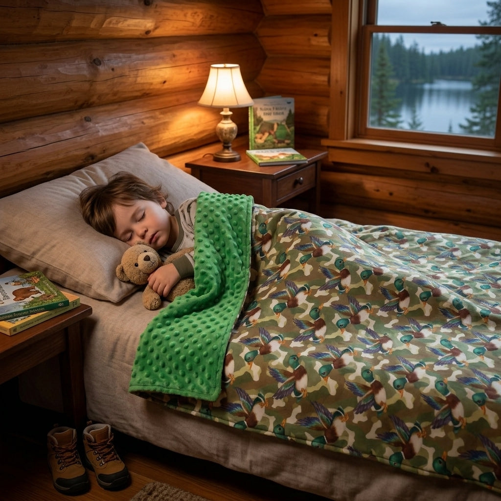 Baby Boys Mallard Ducks Camouflage Hunting Minky Blankets