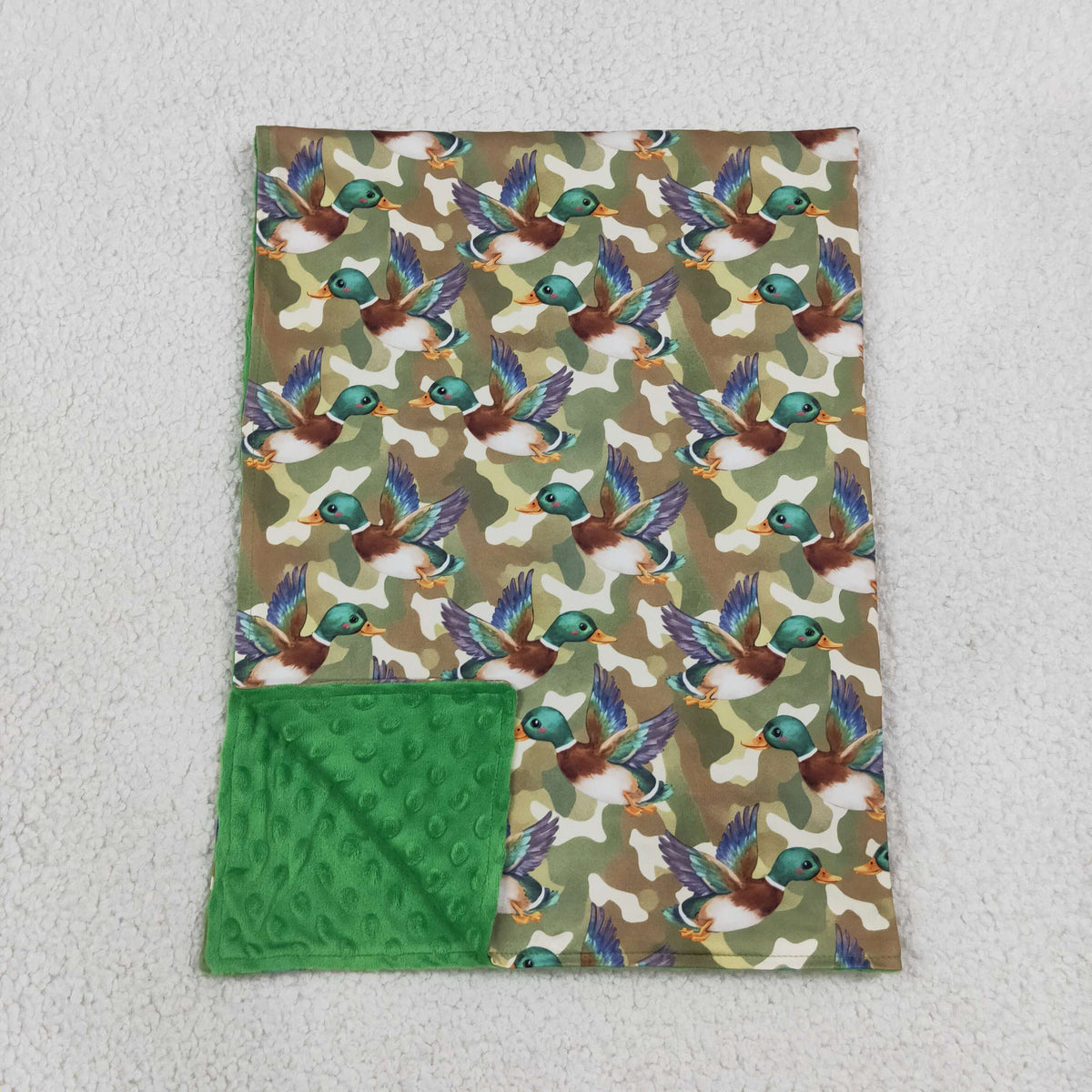 Sibling Baby Boys Green Camo Ducks Hoodie Jogger Hunting Sets Zip Romper Blanked