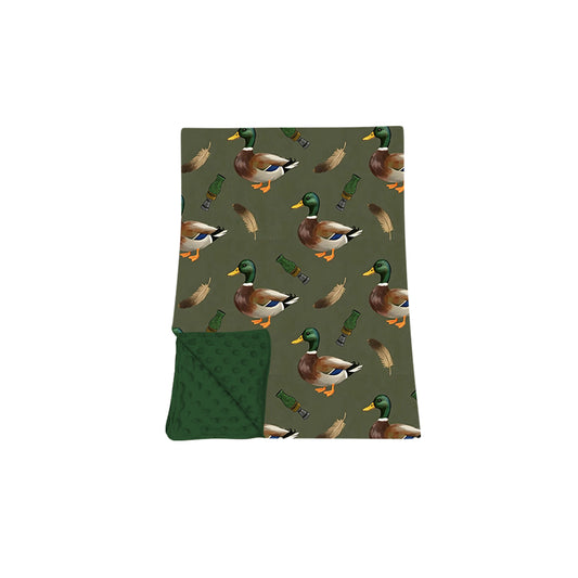 Preorder moq 5 Baby Boys Green Ducks Calls Hunting Blankets
