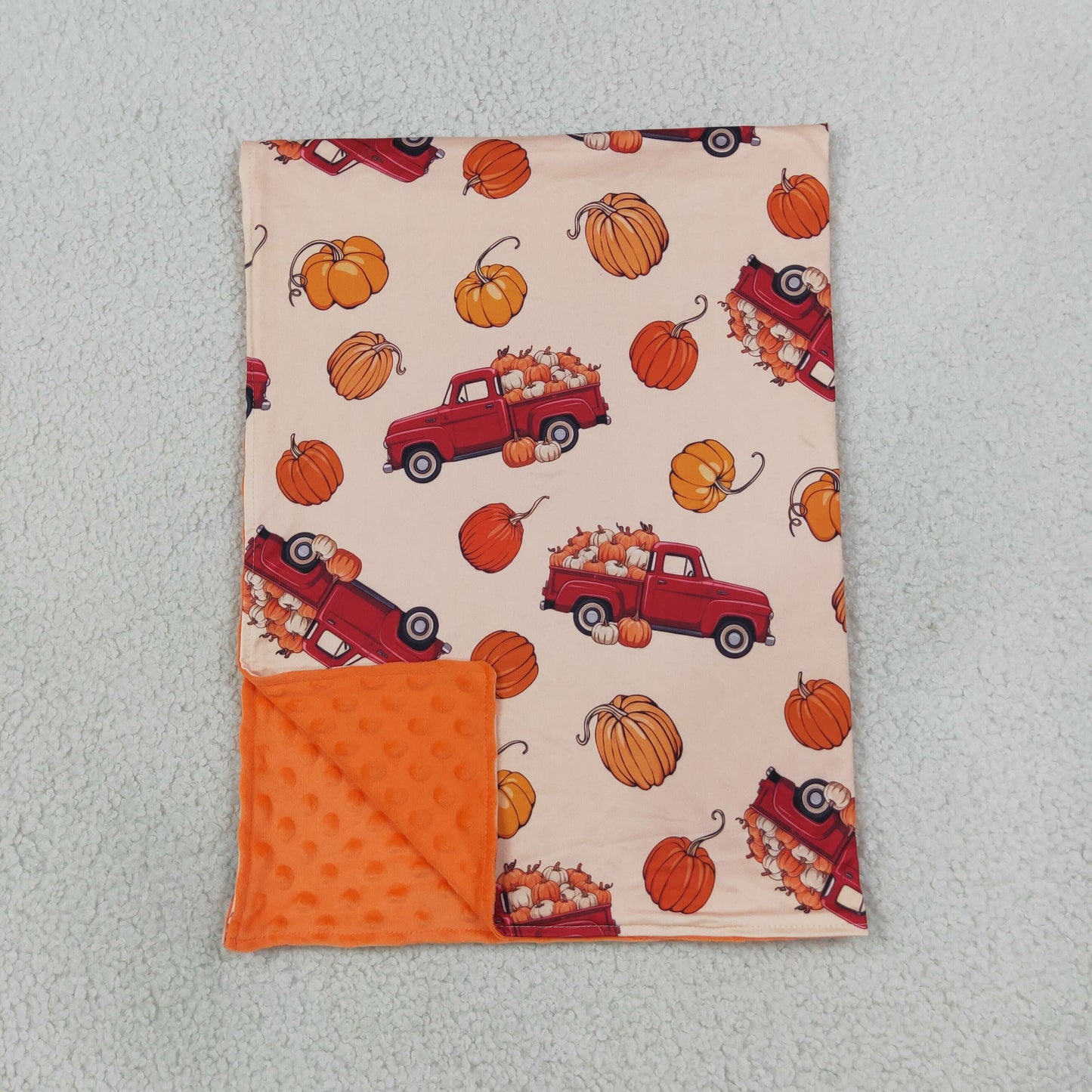Baby Boys Pumpkins Trucks Fall Blankets