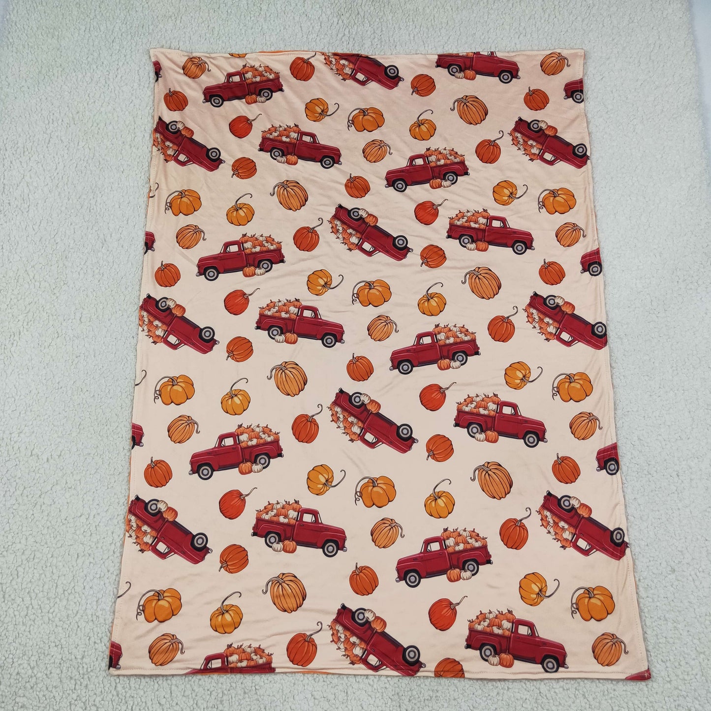 Baby Boys Pumpkins Trucks Fall Blankets
