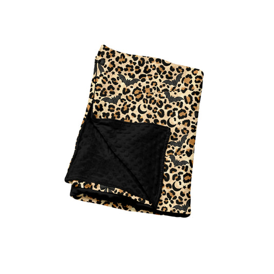 Preorder moq 5 Baby Boys Leopard Bats Halloween Blankets