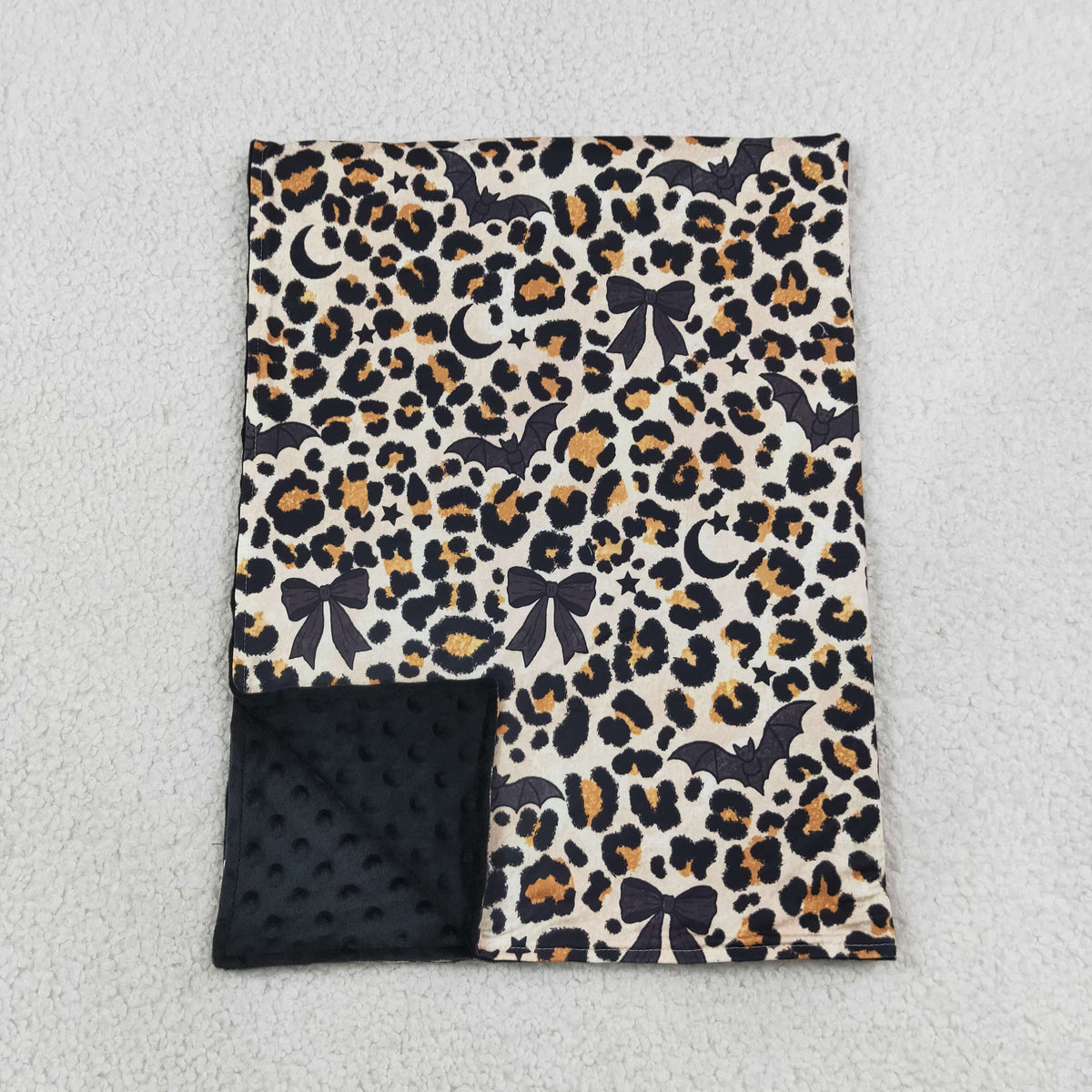 Baby Boys Black Bows Bats Leopard Halloween Blankets