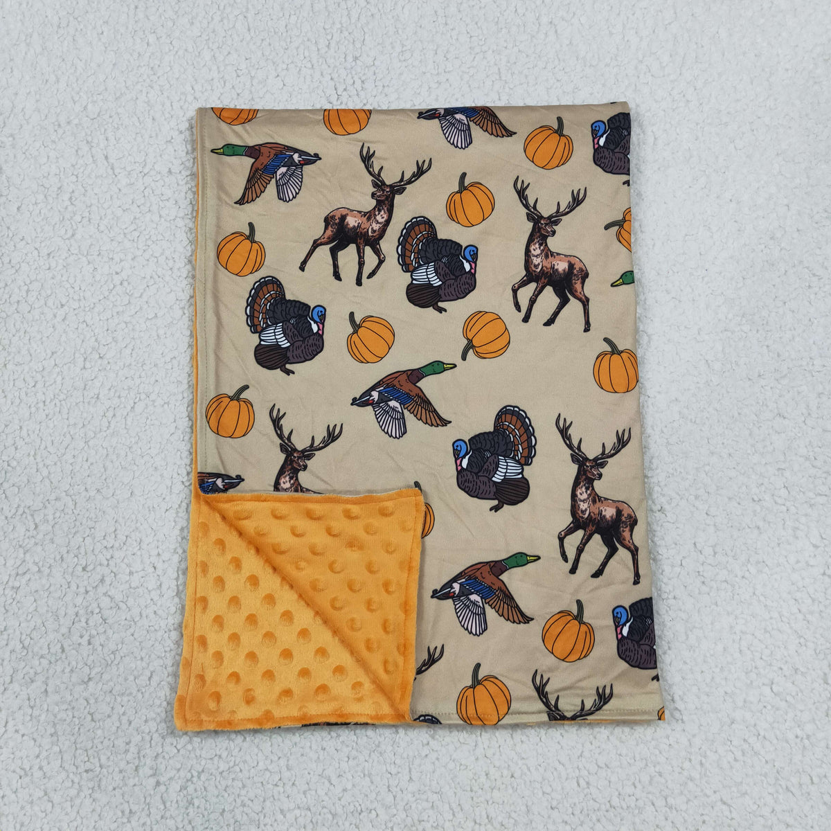 Baby Boys Pumpkin Ducks Deer Turkey Thanksgivings Blankets