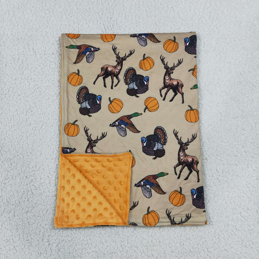 Baby Boys Pumpkin Ducks Deer Turkey Thanksgivings Blankets