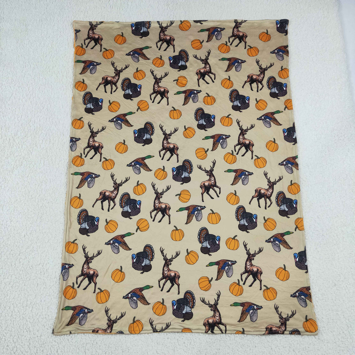 Baby Boys Pumpkin Ducks Deer Turkey Thanksgivings Blankets