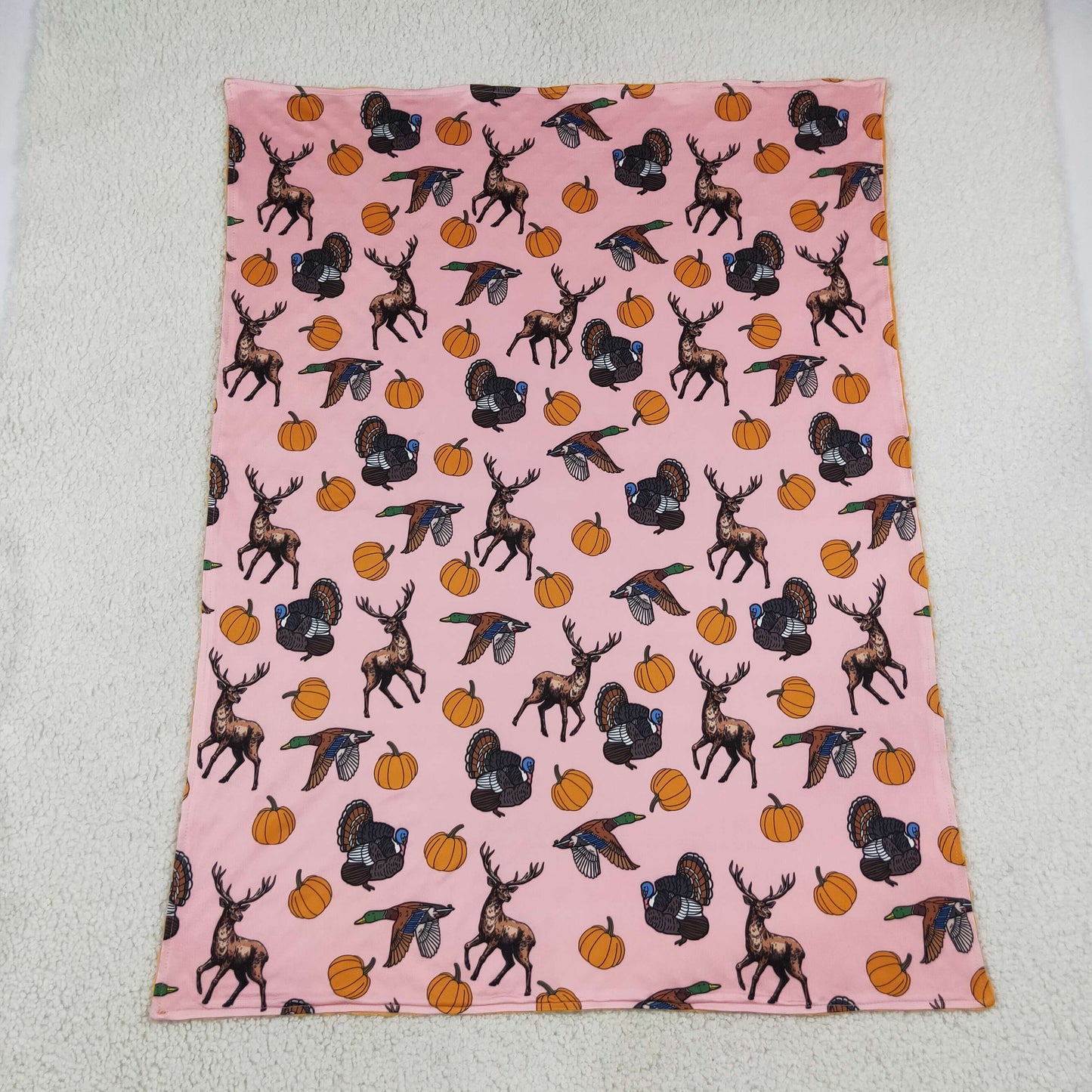 Baby Girls Pumpkin Ducks Deer Turkey Thanksgivings Blankets
