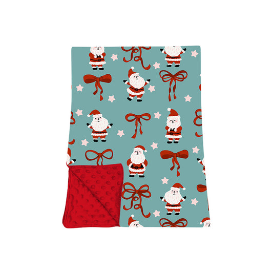 Preorder moq 5 Baby Girls Bows Santa Stars Christmas Blankets