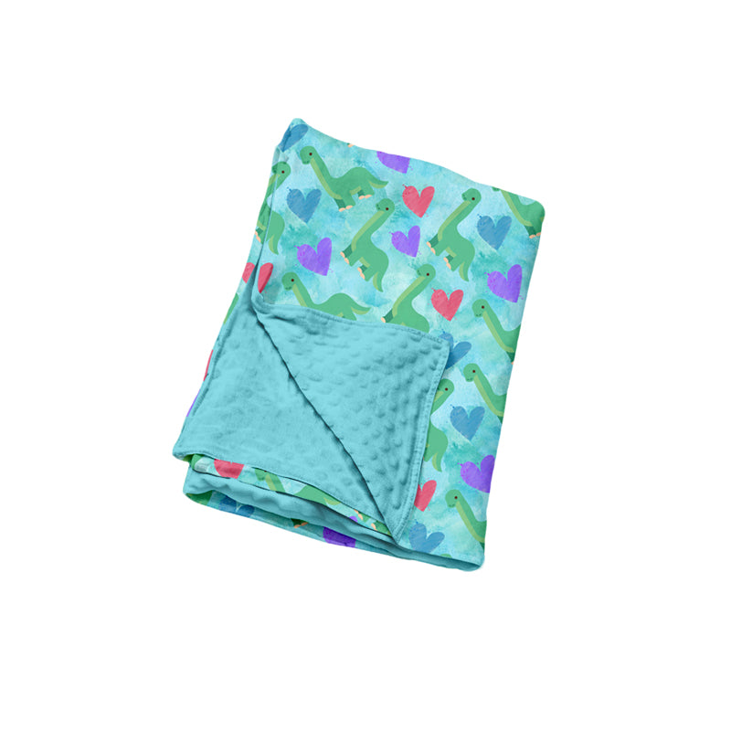 Baby Boys Colorful Hearts Dinosaurs Valentines Blankets Preorder