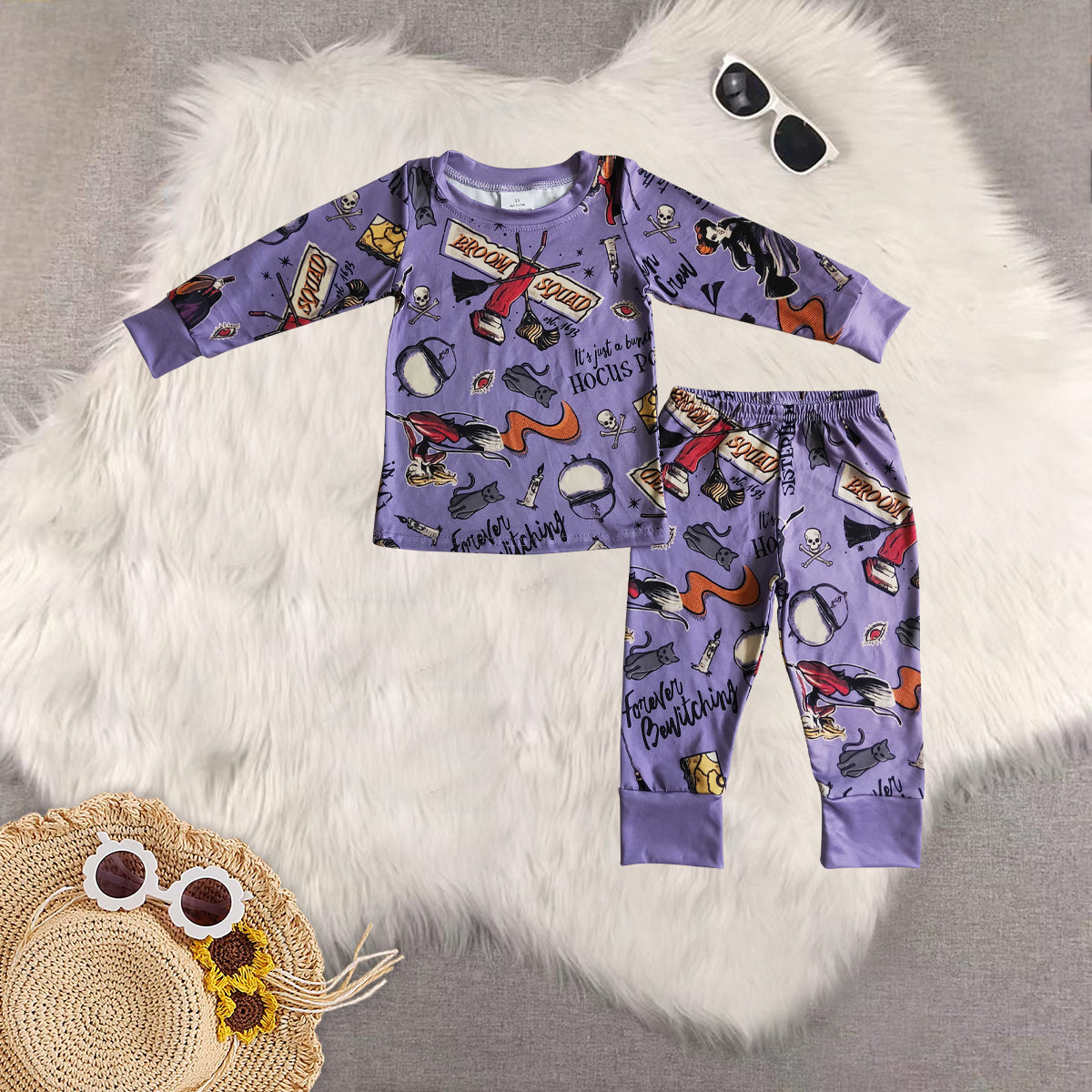 Sibling Baby Boys Halloween Witch Pajamas Pants Clothes Sets Romper