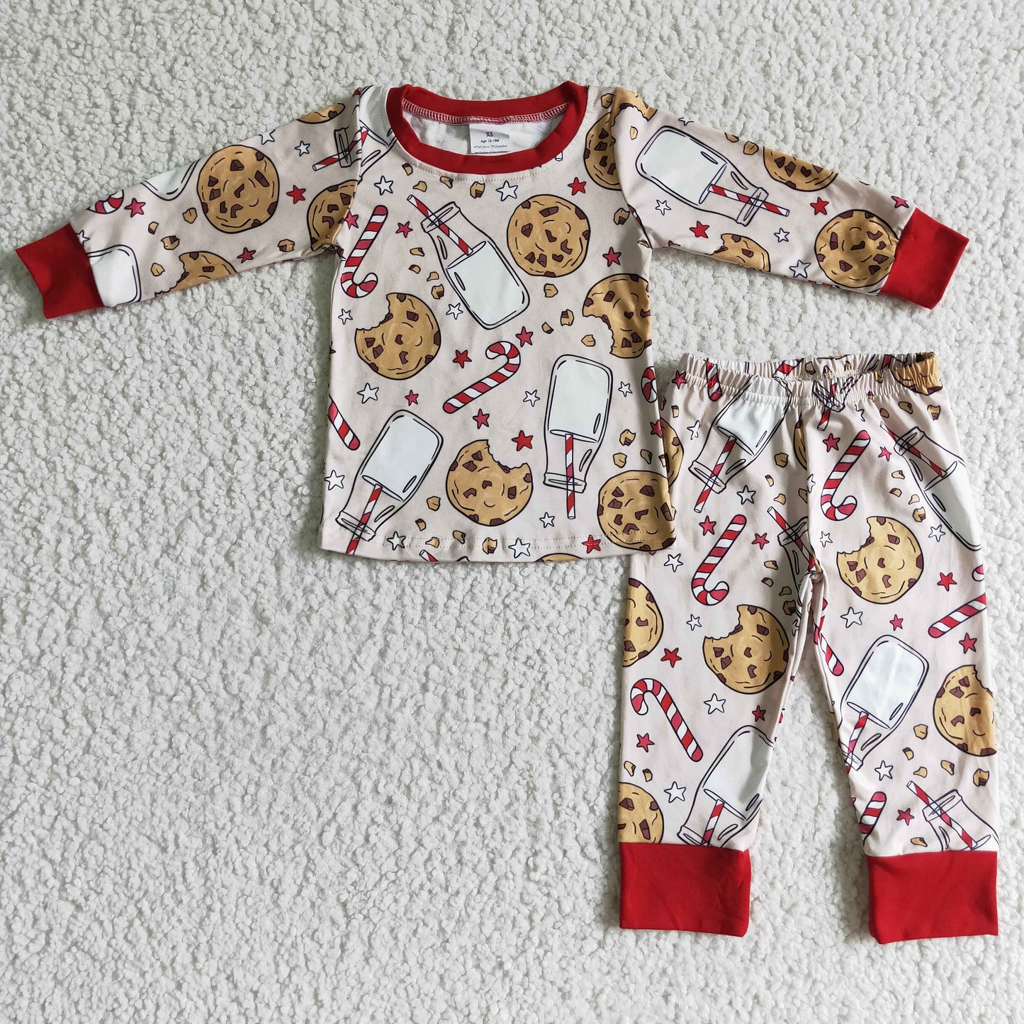 Sibling Baby Boys Christmas Long Sleeves Santa Trees Top Pant Pajamas Sets