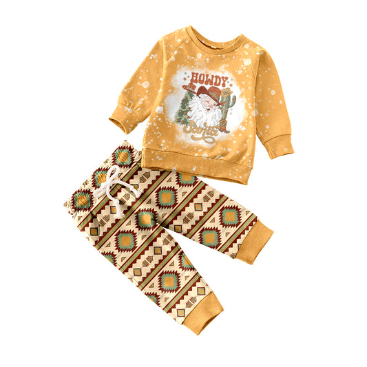 Baby Boys Howdy Tee Shirt Santa Pants Clothes Sets preorder