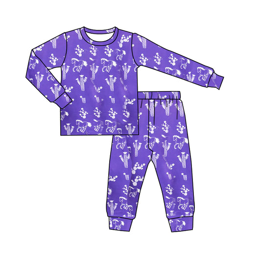 Baby Girls Western Long Sleeve Tee Top Pants Horse Jammies Sets preorder