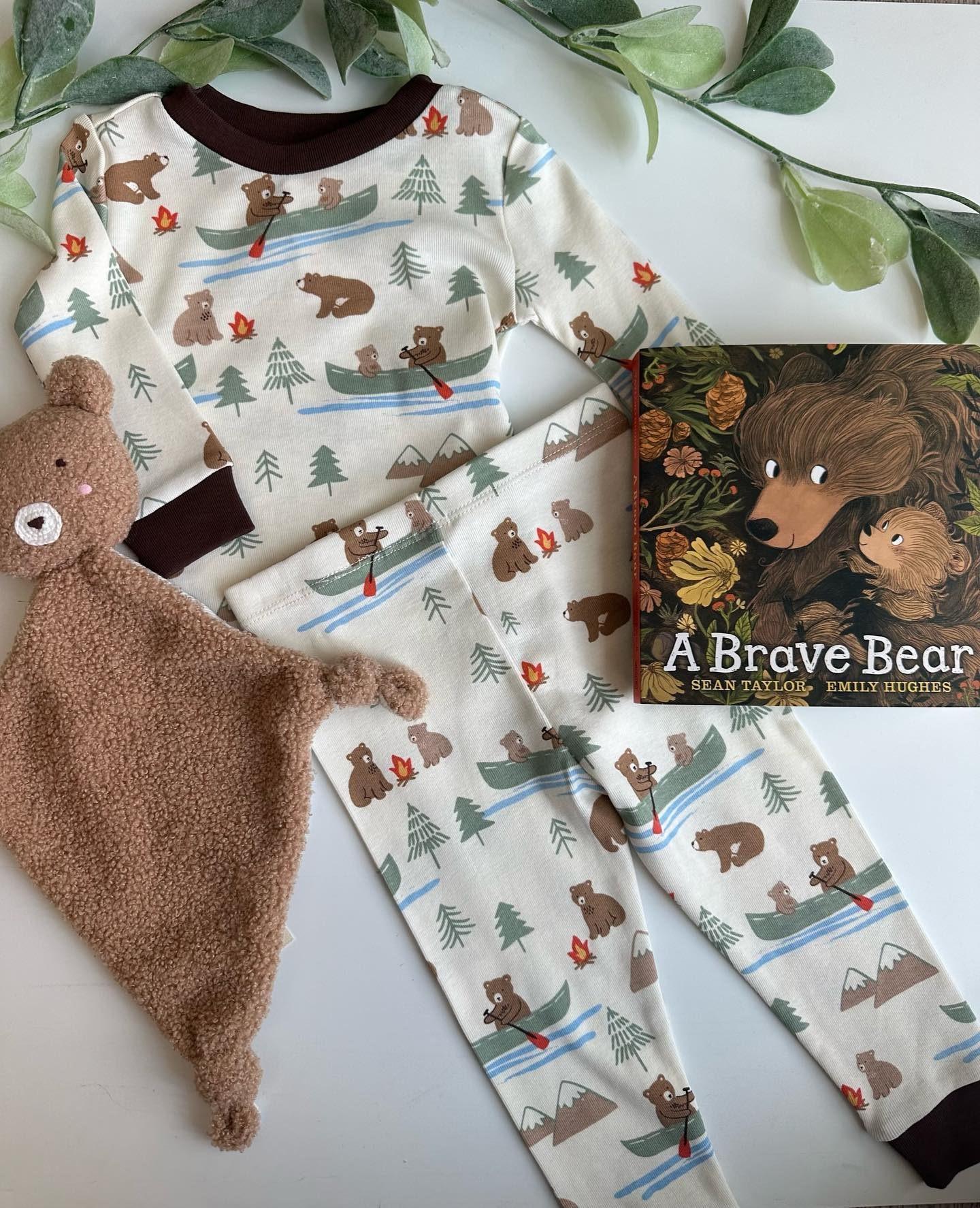 Baby Boys Animals Bears Tree Forest Long Sleeve Shirts Pants Pajamas Clothes Sets preorder