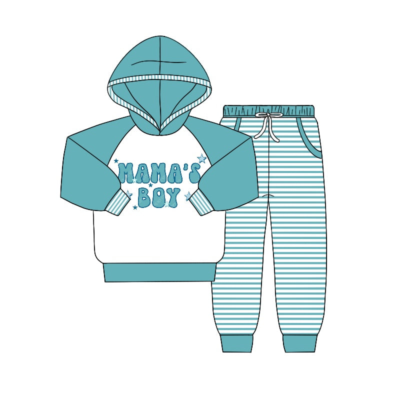 Baby Boys Mama's Boy Hooded Top Pants Clothes Sets preorder(moq 5)