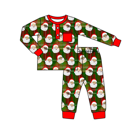 Baby Boys Christmas Santa Pocket Tops Pants Pajamas Jammies Sets preorder