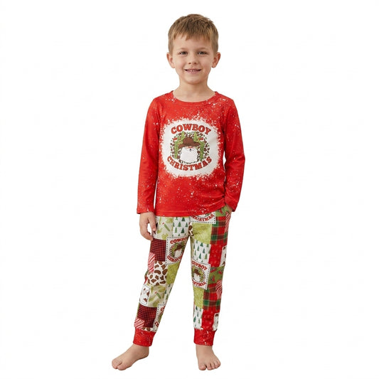 Baby Boys Cowboy Christmas Red Tops Pants Clothes Sets