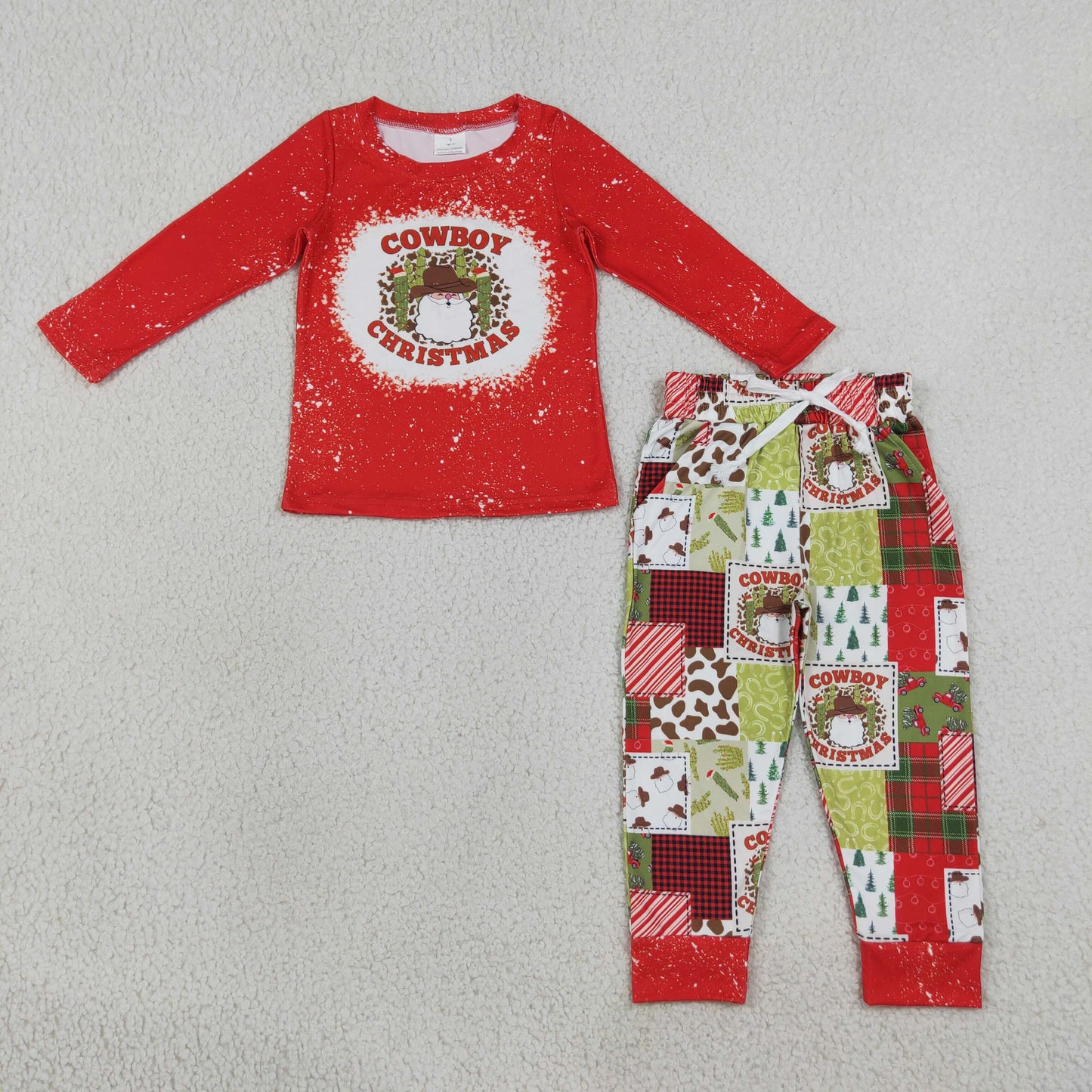 Baby Boys Cowboy Christmas Red Tops Pants Clothes Sets