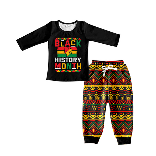 Baby Boys Black History Tee Top Pants Clothes Sets preorder