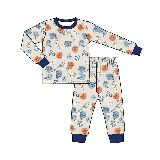 Baby Boys Basketball Long Sleeve Shirt Top Pants Pajamas Clothes Sets preorder